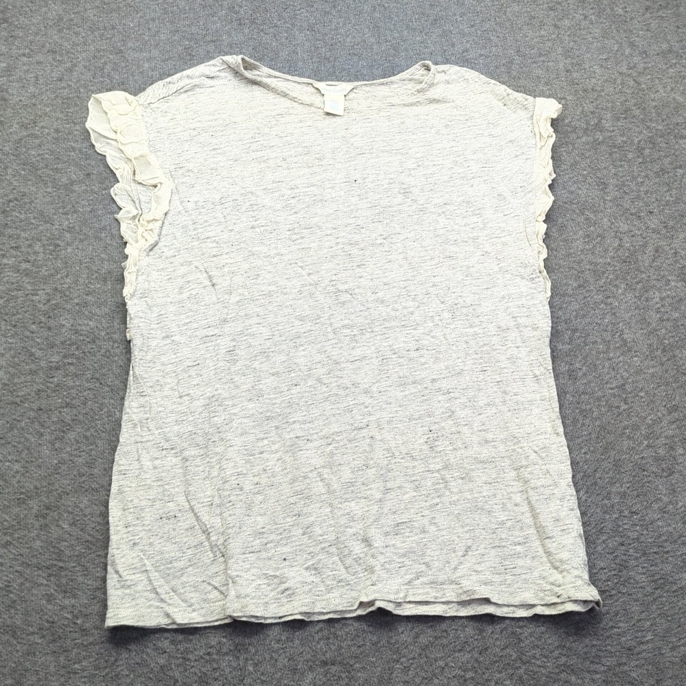 Sundance Top Womens Medium Gray Lace Sleeveless‎ Blouse Summer T Shirt